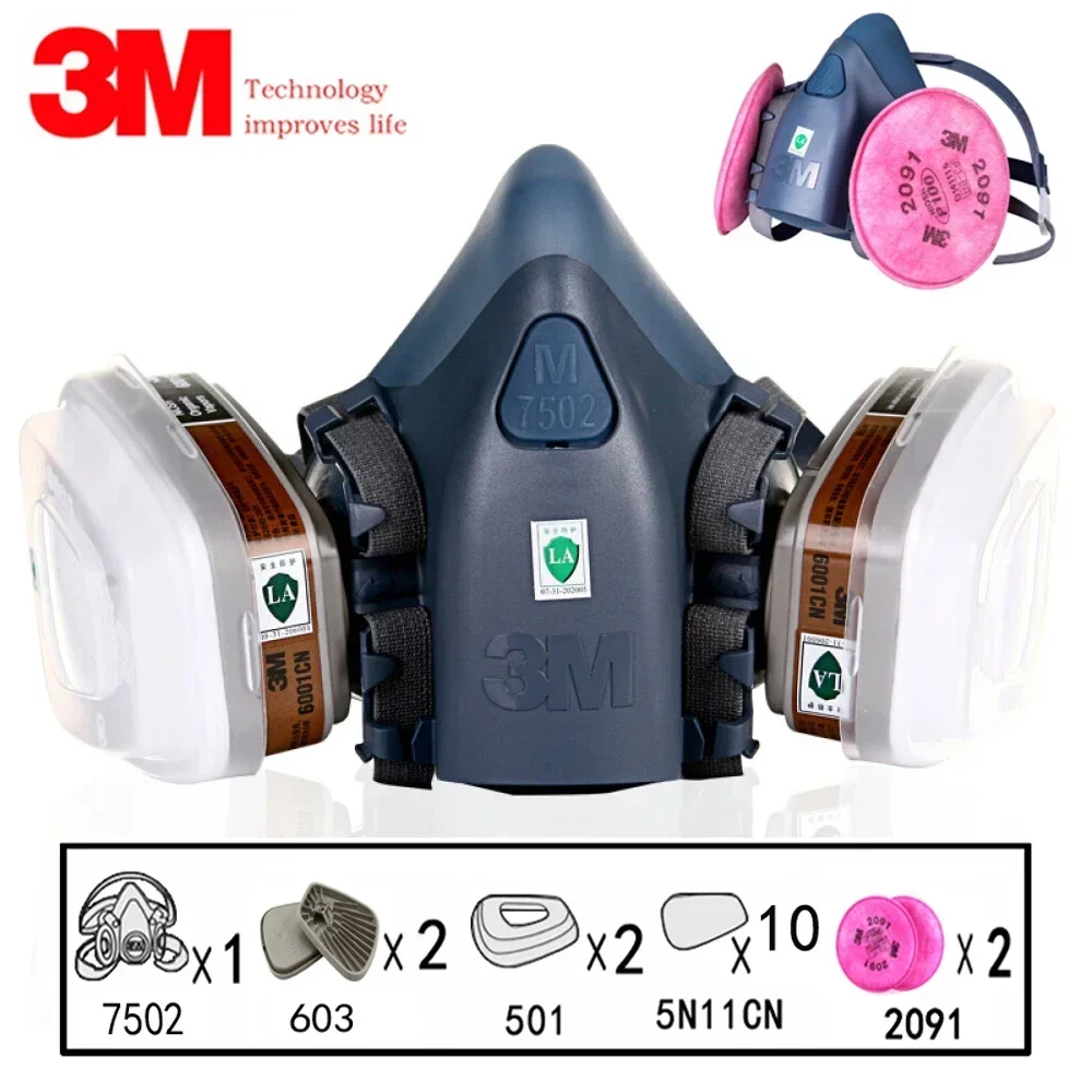 Dust Mask Construction - 17 w 1 3M 7502 Respirator